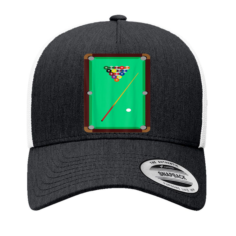 Pool Table T Shirt Billiards 8 Ball Cue Snooker Graphic Tee Yupoong Trucker Cap | Artistshot