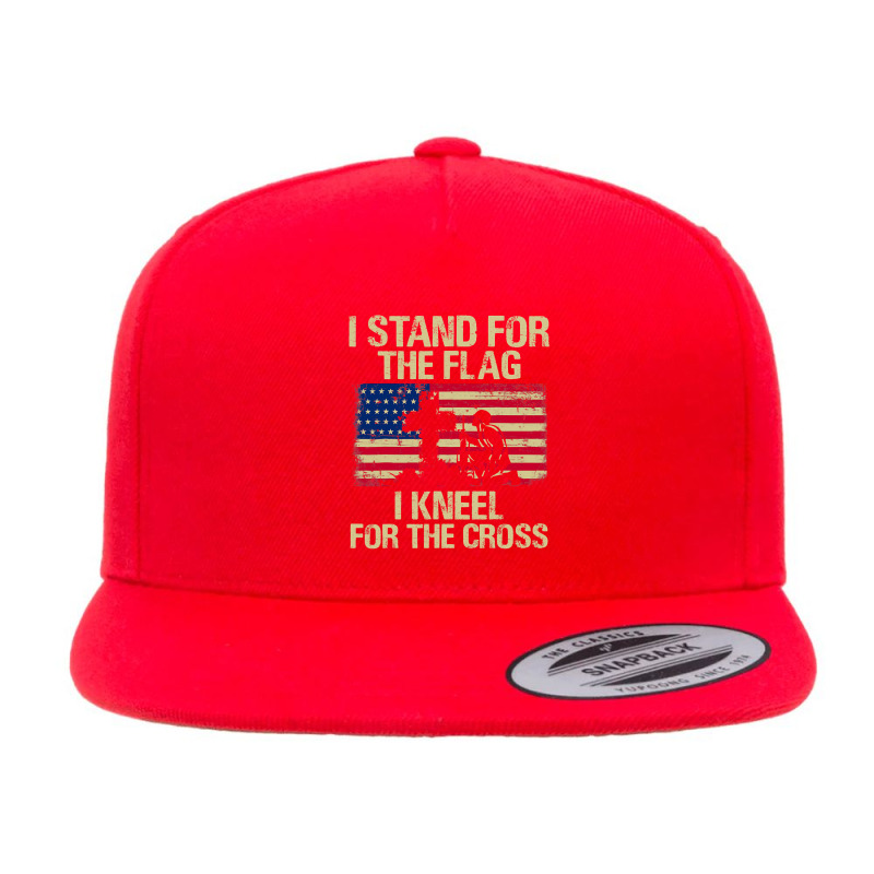 I Stand For The Flag I Kneel For The Cross Veteran Day Gift 19 5 panel snapback cap by pester | Artistshot