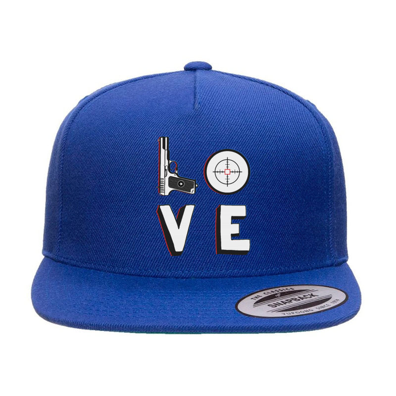 Love Shooting Target 5 Panel Snapback Cap | Artistshot