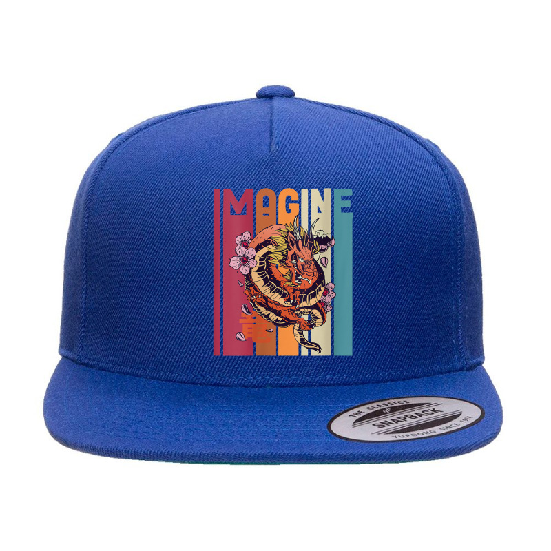 Womens Imagine Great Dragon Vintage Cool Art Great Art Character 5 panel snapback cap by HailieDesign | Artistshot