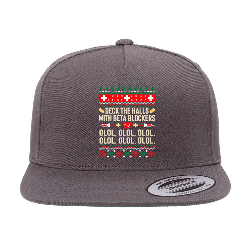 Deck The Halls With Beta Blockers Nurse Ugly Christmas Sweatshirt 5 panel snapback cap by DianneHenderson91 | Artistshot