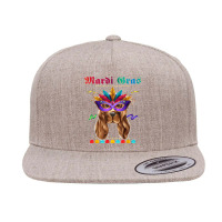 Cocker Spaniel Mardi Gras Mask Hat Bead With Feathers Funny 5 Panel Snapback Cap | Artistshot