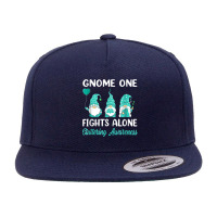 Gnome One Fight Alone Teal Ribbon Stuttering Awareness 5 Panel Snapback Cap | Artistshot