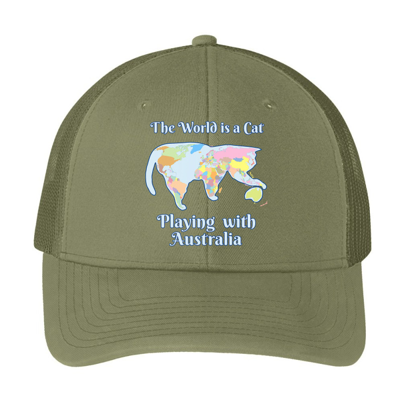 Funny World Is A Cat Playing Map T Shirt Pa Trucker Cap | Artistshot