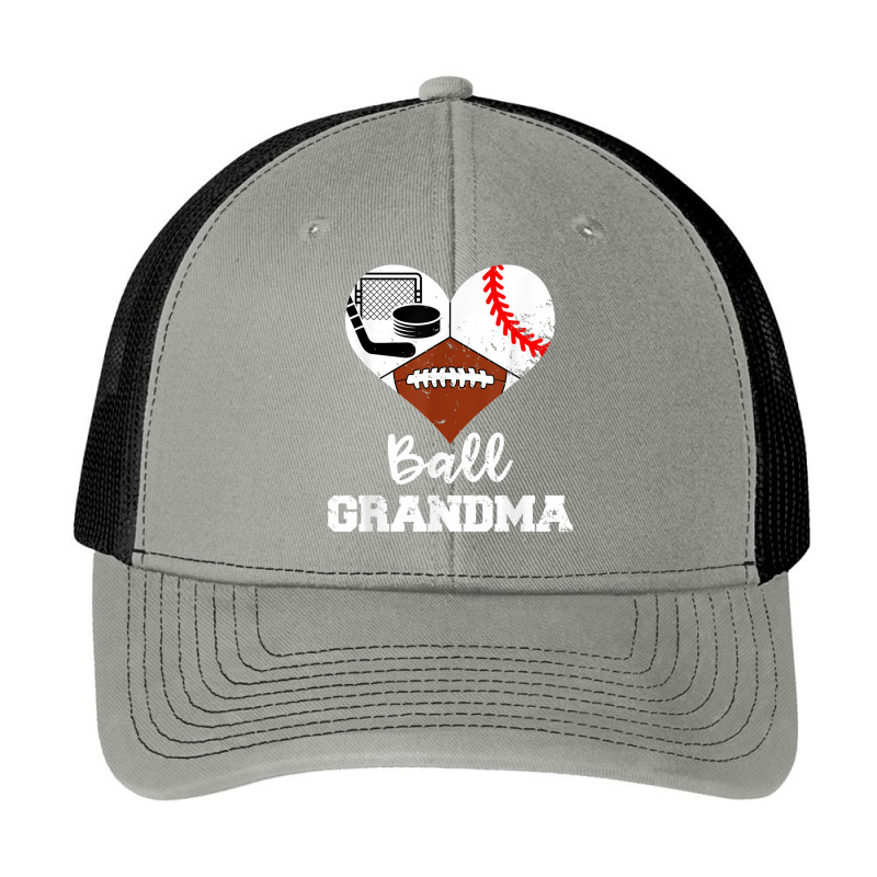 Ball Grandma Heart Funny Football Baseball Hockey Grandma T Shirt Pa Trucker Cap by Great Tshirt | Artistshot