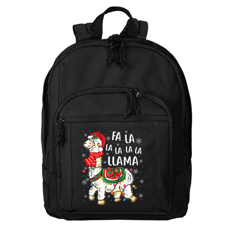 Fa La La Llama Christmas Funny Christmas Llama Xmas Lights 147 Basic Backpack | Artistshot