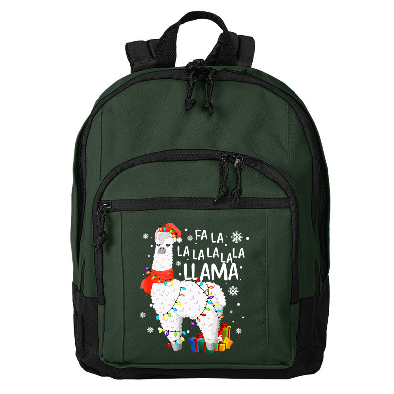 Fa La La Llama Christmas Santa Hat Llama Lover Merry Xmas 68 Basic Backpack | Artistshot