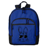 Bunny Face With Sunglasses Easter Day For Boys Men Kids Basic Backpack | Artistshot