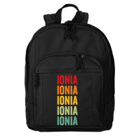 Ionia County, Michigan, Rainbow Text Design T Shirt Basic Backpack | Artistshot