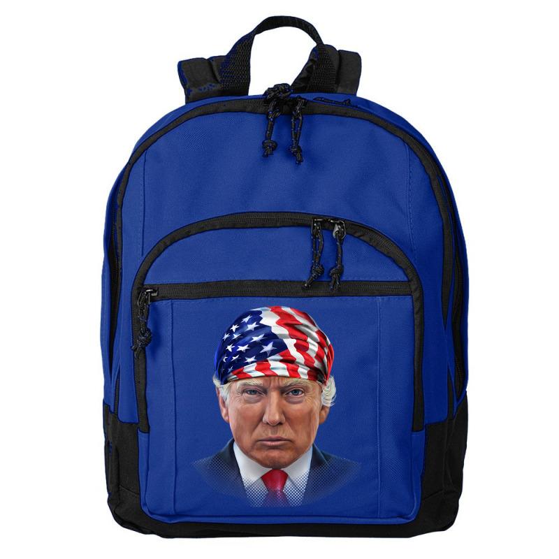 President Donald Trump In Flag Of Usa Head Wrap Basic Backpack by Hoang95 | Artistshot