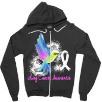 Lung Cancer T  Shirt Lung Cancer Awareness 3 Zipper Hoodie | Artistshot