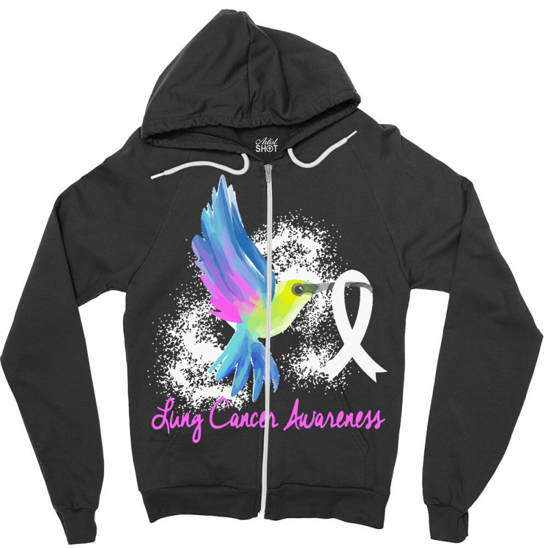 Lung Cancer T  Shirt Lung Cancer Awareness 3 Zipper Hoodie | Artistshot