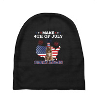 Cocker Spaniel American Flag Make 4th Of July Great Again Baby Beanies | Artistshot