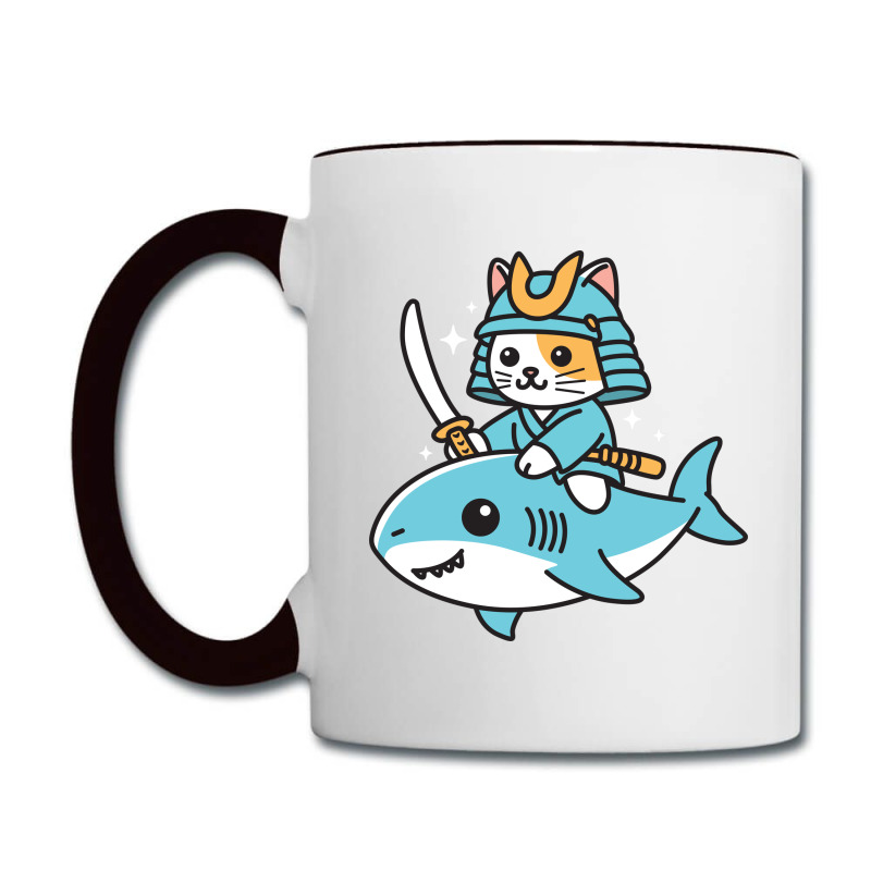 Ninja Cat Samurai Riding Shark Coffee Mug | Artistshot