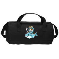 Ninja Cat Samurai Riding Shark Duffel Bag | Artistshot