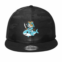 Ninja Cat Samurai Riding Shark Camo Snapback | Artistshot