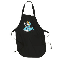 Ninja Cat Samurai Riding Shark Full-length Apron | Artistshot