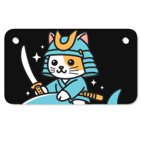 Ninja Cat Samurai Riding Shark Motorcycle License Plate | Artistshot