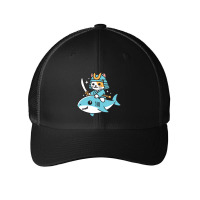 Ninja Cat Samurai Riding Shark Mesh Cap | Artistshot