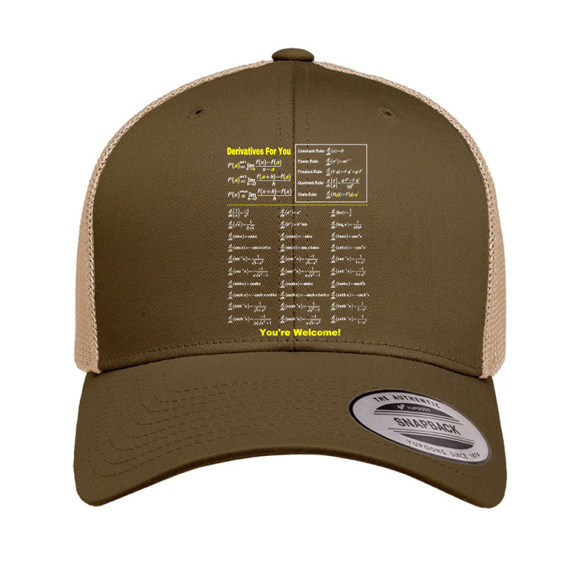 Derivatives For You You’re Welcome Funny Math Graphic Music Retro Trucker Cap by Aria-Proctor | Artistshot