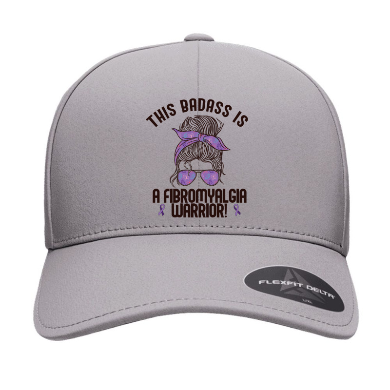 This Badass Is A Fibromyalgia Warrior Awareness Woman Meme Pullover Ho Seamless Cap | Artistshot