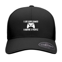 I Like Video Games Maybe 3 People Funny Gamer Gaming Sarcasm Seamless Cap | Artistshot