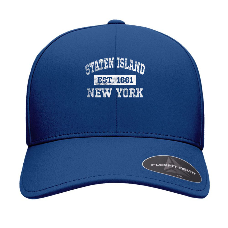 Staten Island New York T Est. 1661 Distressed Seamless Cap by trokeryth | Artistshot