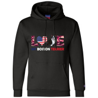 America Flag Love My Boston Terrier Champion Hoodie | Artistshot