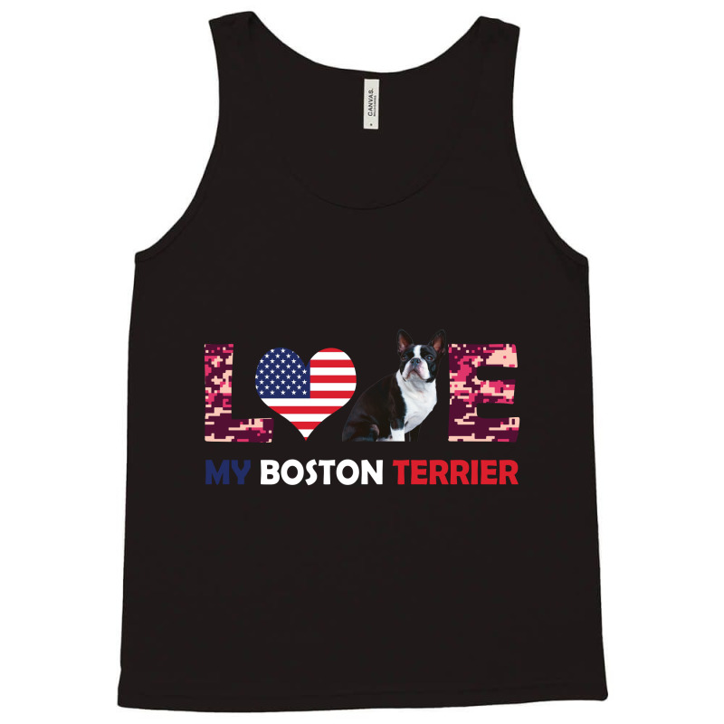 America Flag Love My Boston Terrier Tank Top by vip.pro123 | Artistshot