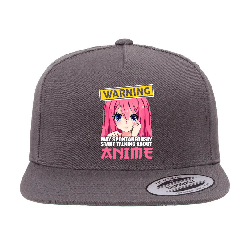 Warning May Spontaneously Start Talking About Anime Girls , Best Gift, 5 Panel Snapback Cap | Artistshot