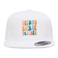 Second Grade Teacher Retro Groovy Design 2nd Grade Teaching , Best Gif 5 Panel Snapback Cap | Artistshot