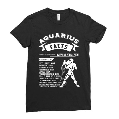 Aquarius Hoodies Aquarius Facts Serving Per Container 1 Awesome Zodiac Ladies Fitted T-shirt Designed By Designbycommodus