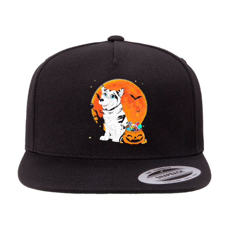 Alaskan Malamute Dog Candy Pumpkin T  Shirt Alaskan Malamute Dog Candy 5 Panel Snapback Cap | Artistshot