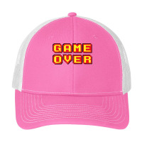 Game Over Vintage Retro Video Games Gaming Gift Arcade T Shirt Pa Trucker Cap | Artistshot