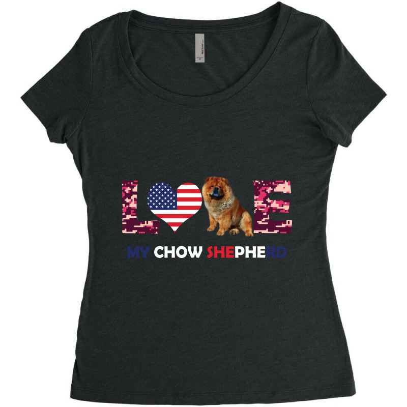 America Flag Love My Chow Shepherd Women's Triblend Scoop T-shirt by vip.pro123 | Artistshot