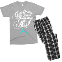 Ovarian Cancer T  Shirt Cancer Can Kiss My Ass! Ovarian ( Teal Ribbon) Men's T-shirt Pajama Set | Artistshot