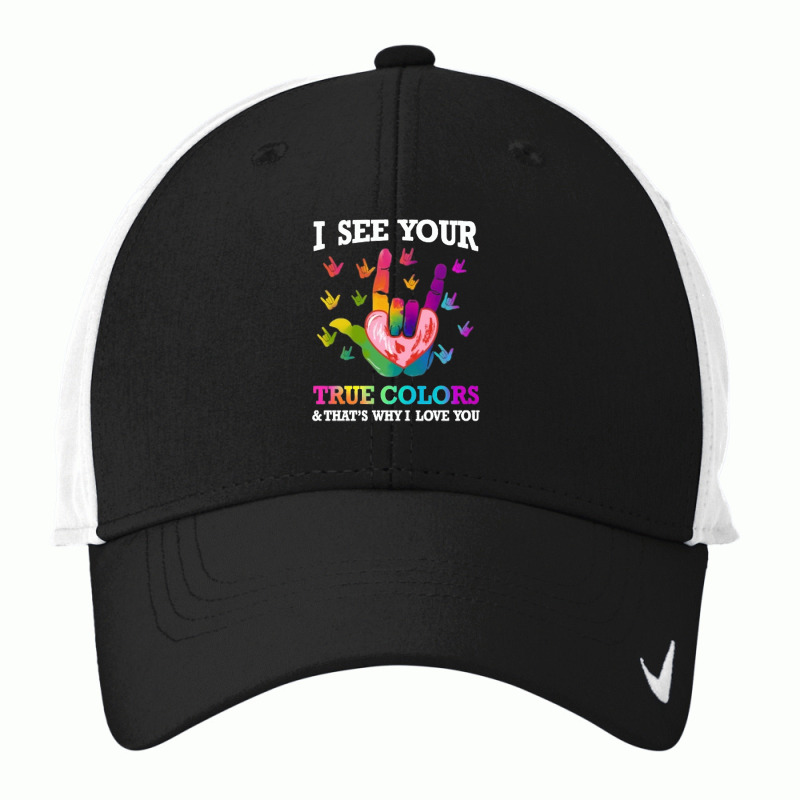 Autism Autistic American Sign Language Autism Awareness I See Your Tru Nike Dri-FIT Cap by circularflap | Artistshot