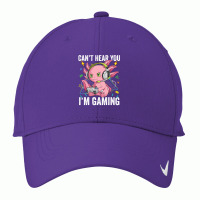 Axolotl Cant Hear You Im Gaming Axolotl Video Gamer Kawaii Anime 320 Nike Dri-fit Cap | Artistshot