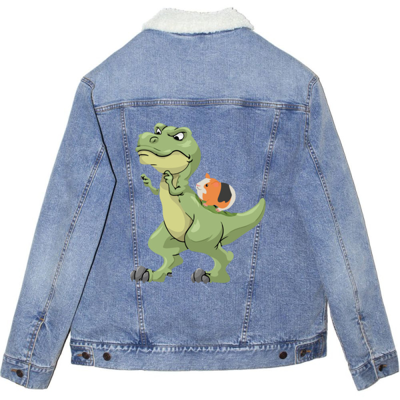 Funny Guinea Pig Dinosaur Lover   Dressedforduty Unisex Sherpa-lined Denim Jacket | Artistshot