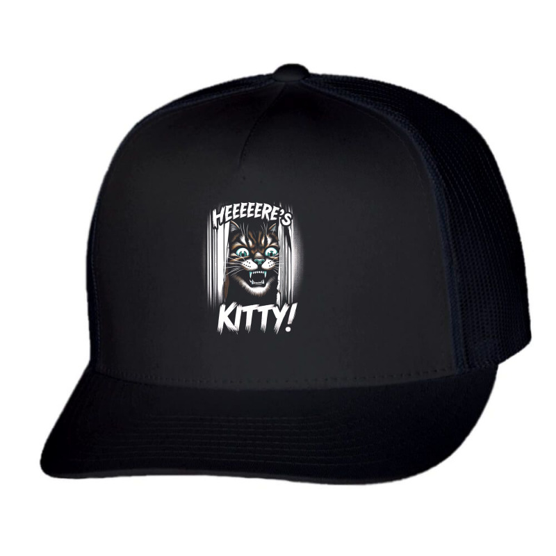 Halloween Heeere’s Kitty Cat Lover Trucker Cap by Sandy | Artistshot