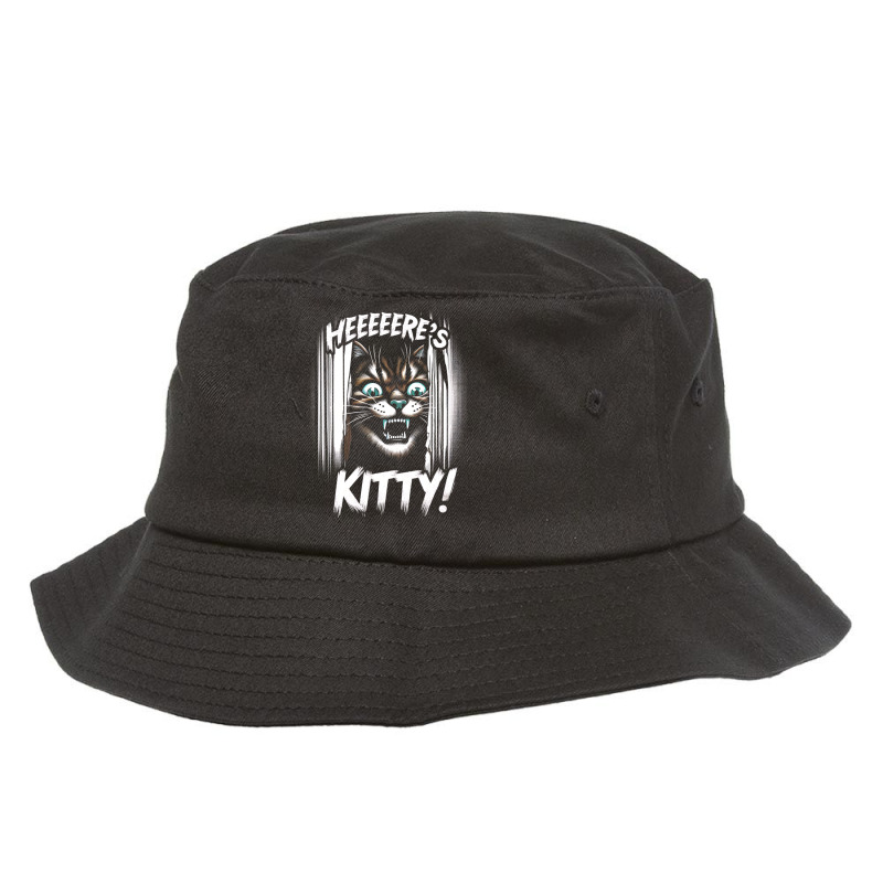 Halloween Heeere’s Kitty Cat Lover Bucket Hat by Sandy | Artistshot