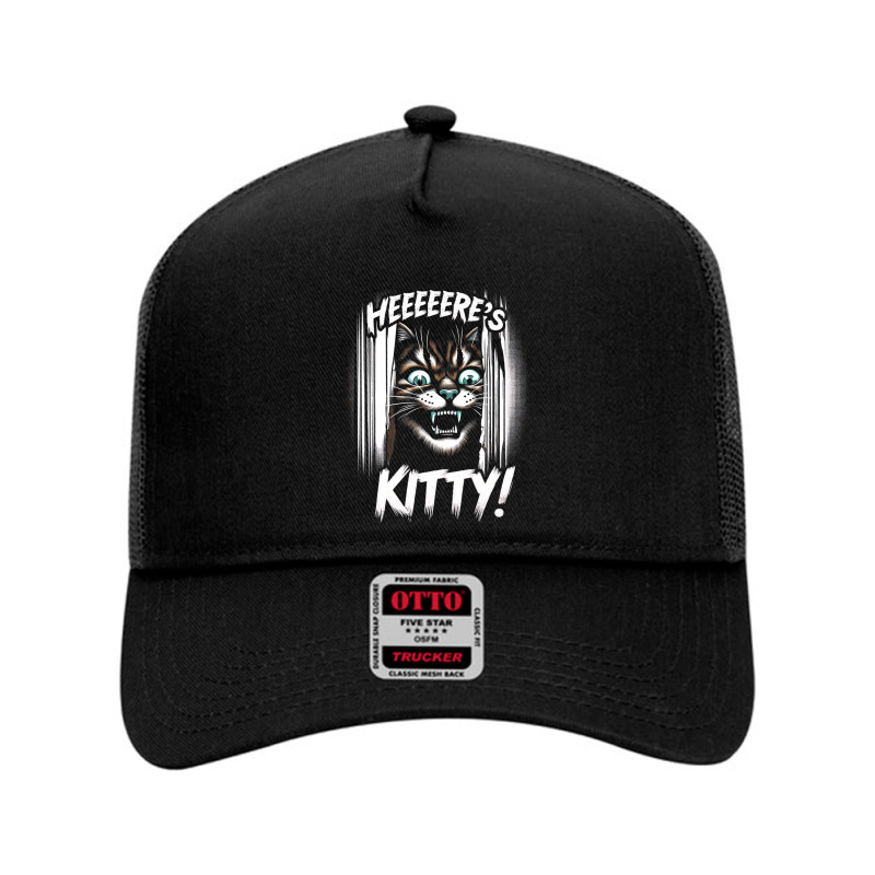 Halloween Heeere’s Kitty Cat Lover Mesh Back Trucker Hat by Sandy | Artistshot