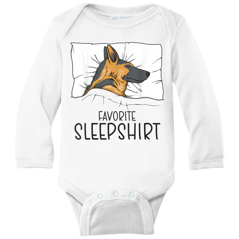 Napping German Shepherd Pajama Long Sleeve Baby Bodysuit by Sandy | Artistshot