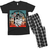 Donkey Humor Cheeky Sarcasm Funny Smiling Animal Men's T-shirt Pajama Set | Artistshot