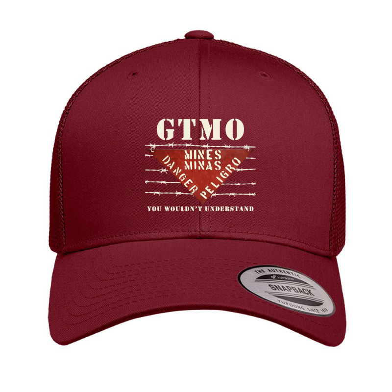 Gtmo Land Mine Barbed Wire Sign  Guantanamo Bay Cuba Retro Trucker Cap | Artistshot