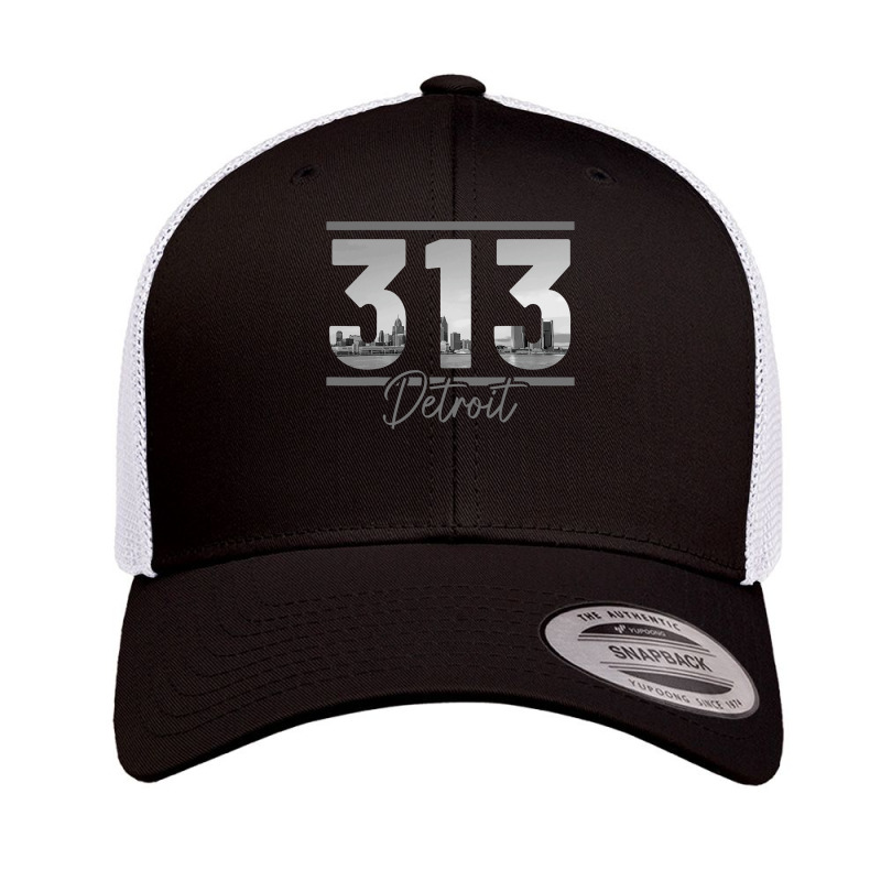 Detroit 313 Area Code Skyline Michigan Vintage Retro Trucker Cap by cm-arts | Artistshot