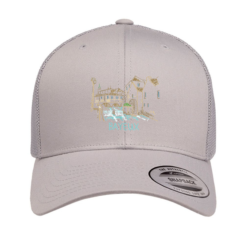 Bayeux France Unique Hand Drawn Art Gift Men Women Retro Trucker Cap by cm-arts | Artistshot