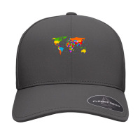 Kids World Map Boys  Girls Map Of The World For Mens Womens Seamless Cap | Artistshot