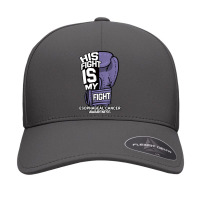 His Fight Is My Fight Esophageal Cancer Awareness Fighter T Shirt Seamless Cap | Artistshot