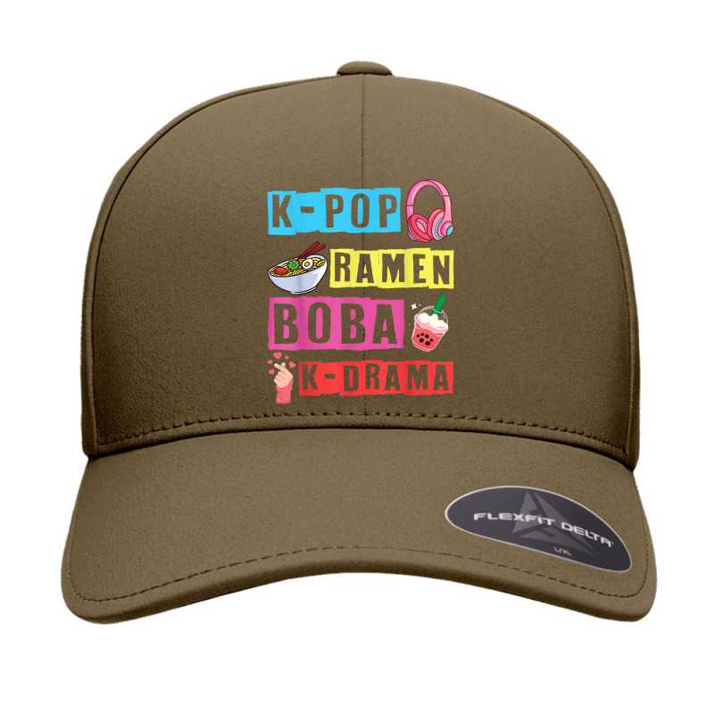 Kpop Ramen Boba Kdrama Korean Kpop Seamless Cap | Artistshot